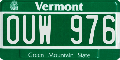 VT license plate OUW976