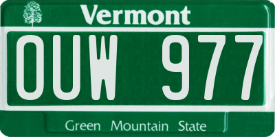 VT license plate OUW977