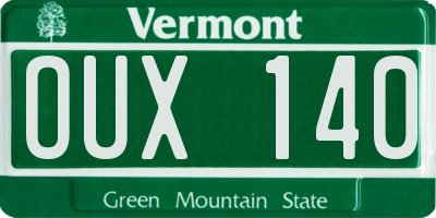 VT license plate OUX140