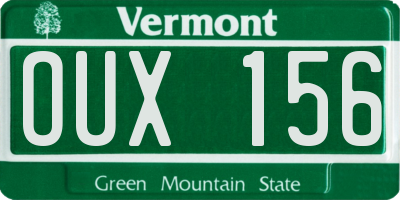 VT license plate OUX156