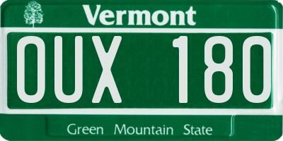 VT license plate OUX180