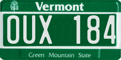 VT license plate OUX184