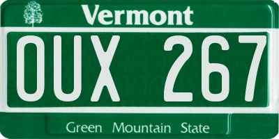 VT license plate OUX267
