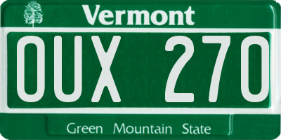 VT license plate OUX270