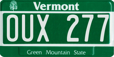 VT license plate OUX277