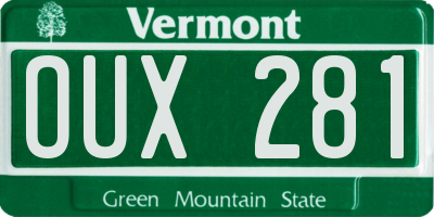 VT license plate OUX281