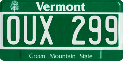 VT license plate OUX299