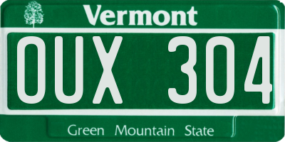 VT license plate OUX304
