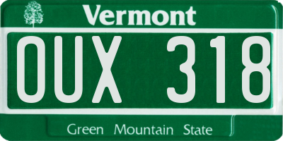 VT license plate OUX318