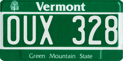 VT license plate OUX328