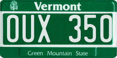 VT license plate OUX350