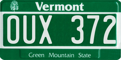 VT license plate OUX372