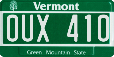 VT license plate OUX410