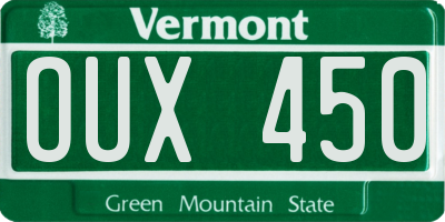 VT license plate OUX450