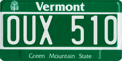 VT license plate OUX510