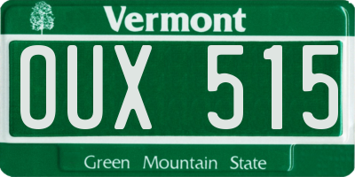 VT license plate OUX515