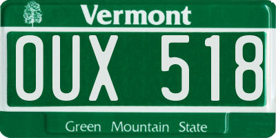 VT license plate OUX518
