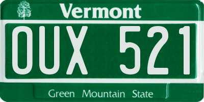 VT license plate OUX521
