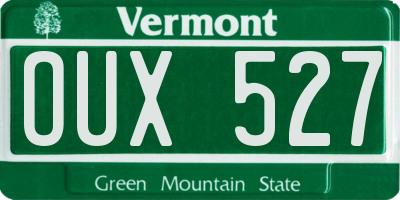 VT license plate OUX527
