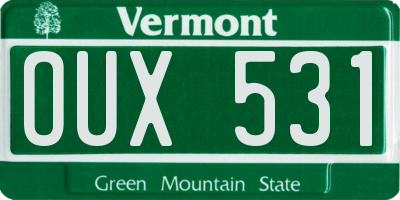 VT license plate OUX531