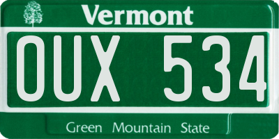 VT license plate OUX534