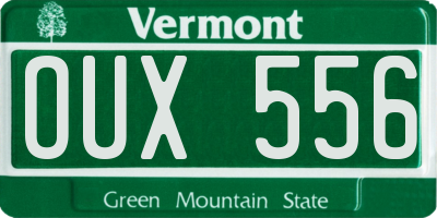 VT license plate OUX556