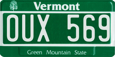 VT license plate OUX569