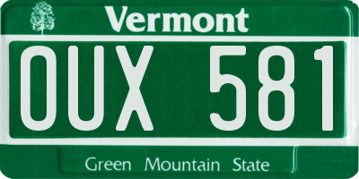 VT license plate OUX581