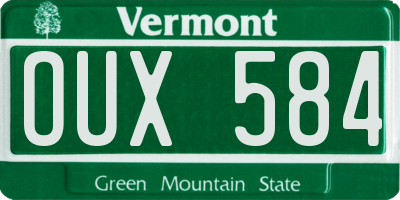 VT license plate OUX584