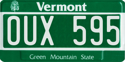 VT license plate OUX595