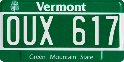 VT license plate OUX617