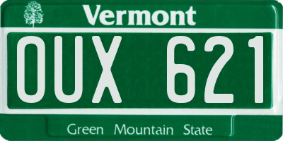VT license plate OUX621