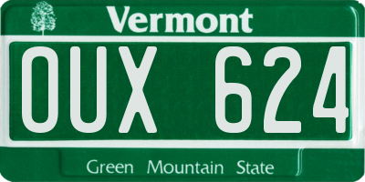 VT license plate OUX624