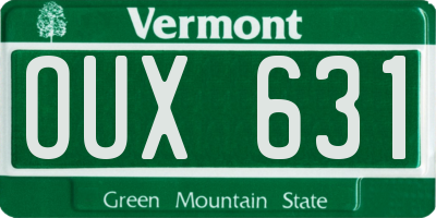 VT license plate OUX631