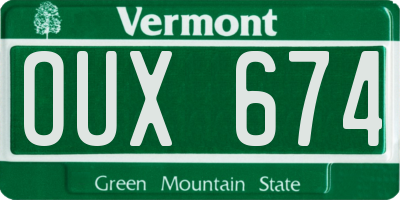 VT license plate OUX674