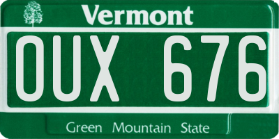 VT license plate OUX676