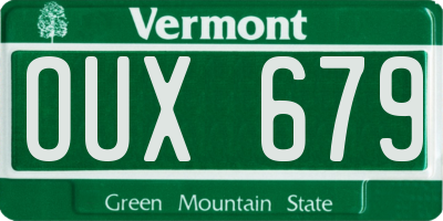 VT license plate OUX679
