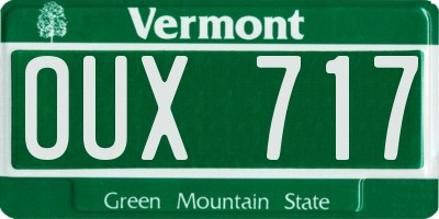 VT license plate OUX717