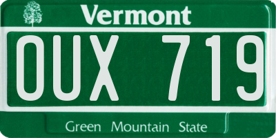VT license plate OUX719