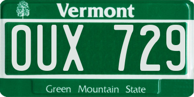 VT license plate OUX729