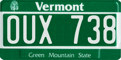 VT license plate OUX738