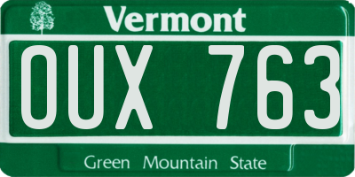 VT license plate OUX763