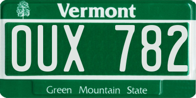 VT license plate OUX782