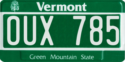 VT license plate OUX785