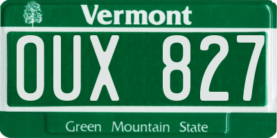 VT license plate OUX827