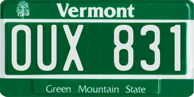 VT license plate OUX831