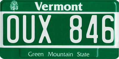 VT license plate OUX846