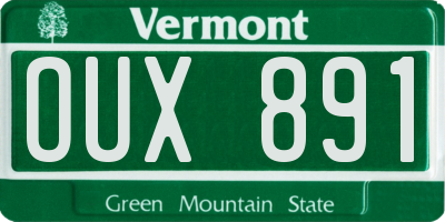 VT license plate OUX891