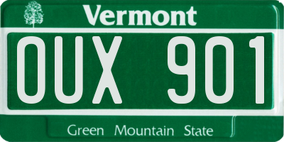 VT license plate OUX901