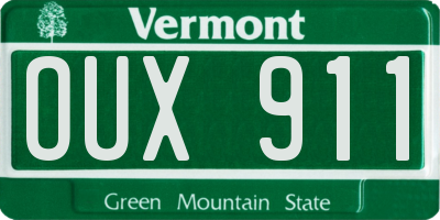 VT license plate OUX911